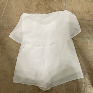 White strapless romper